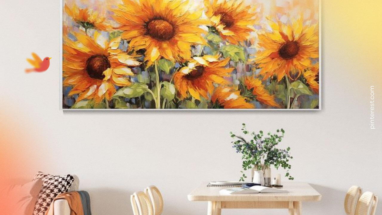 Girasoles en el interior