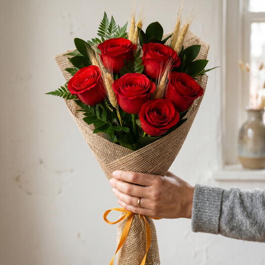 Bouquet de 5 roses Saint-Georges