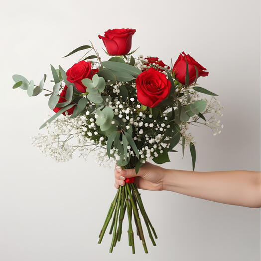 Ramo de rosas rojas clasico