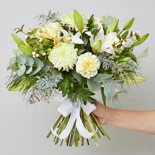 Ramo de flor variada blanco