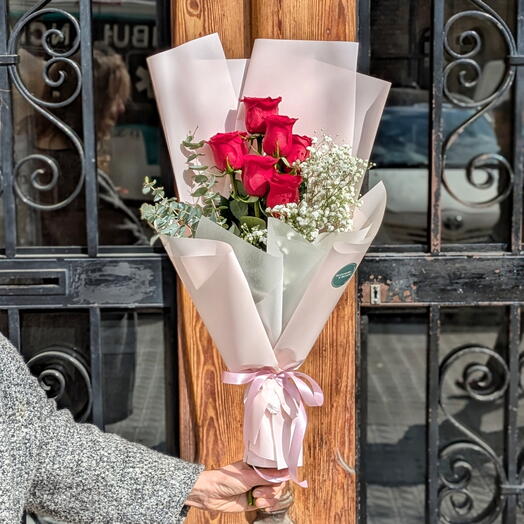 Passion Rouge - Rosas Rojas y Eucalipto