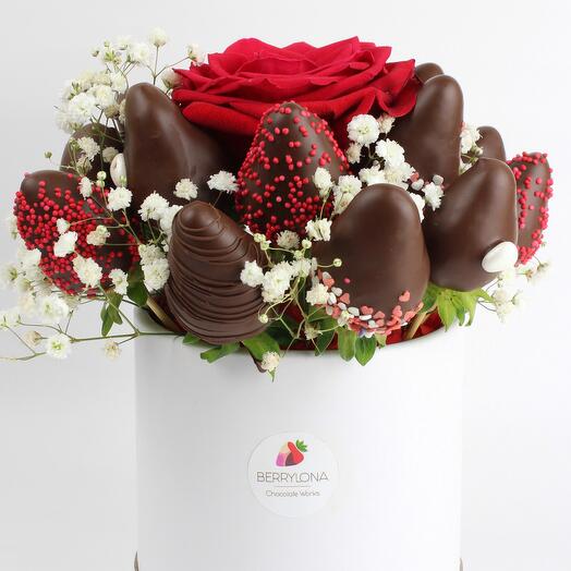 Dark Chocolate and Rose Bouquet