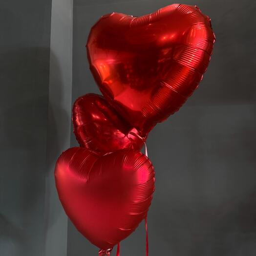 3 globos ( forma corazon )