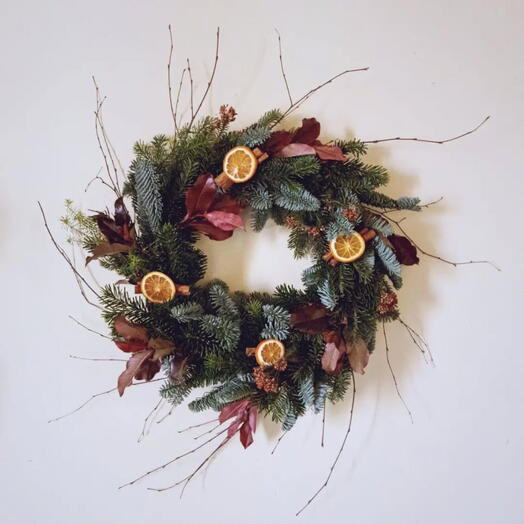 Fir and Dried Orange Wreath Winter Scent