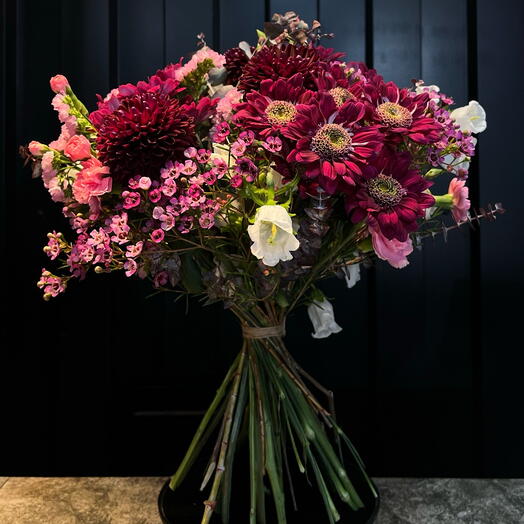 Ramo de crisantemos rosadas