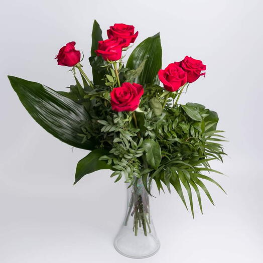 Ramo De 6 Rosas Rojas