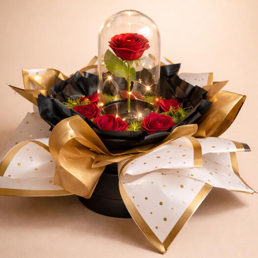 Rosa eterna roja seda