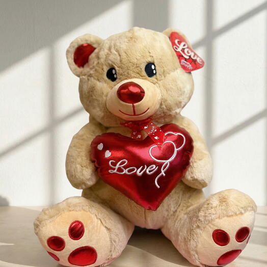 Oso de peluche con corazon Love 45 cm – regalo romantico para San Valentin y aniversarios