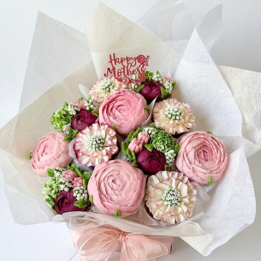 BouqCake Jardin para Mama - 12 cupcakes