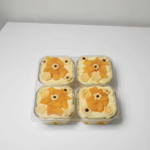 Caja de 4 Tres leches individuales  melocoton