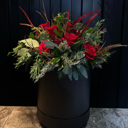 Composicion de rosas rojas