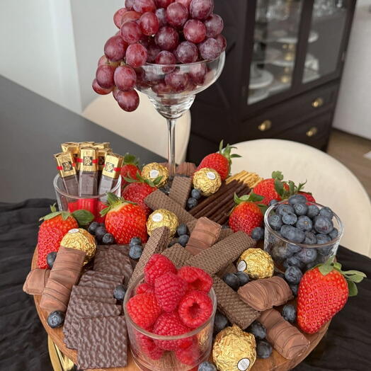 Tabla frutas y chocolates