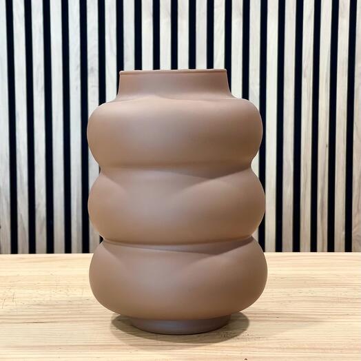 Vase en cristal marron