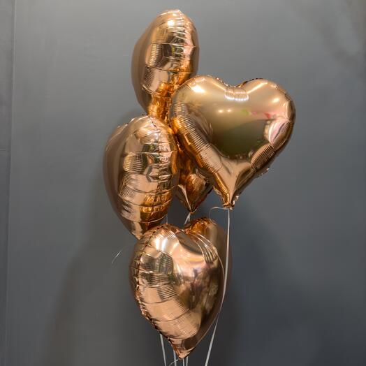 5 globos ( forma corazon )