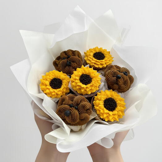 BouqCake Puppy Sunflower