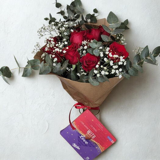 Ramo 12 rosas + Caja de bombones