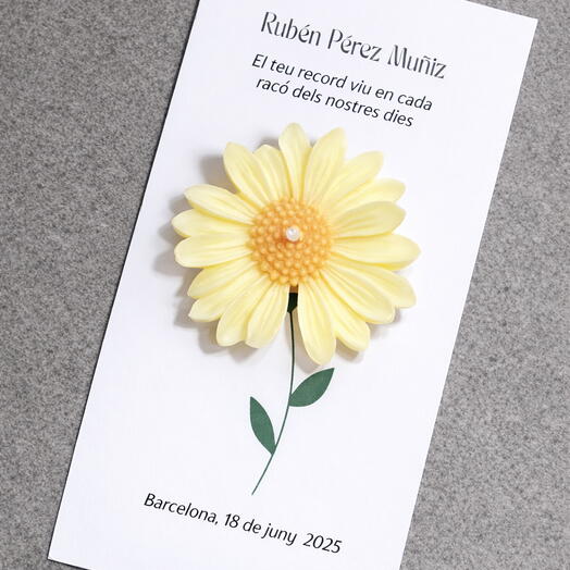 Recordatorio Funerario Floral Artesanal