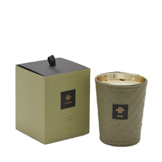 Scented Candle leather Olive flower
