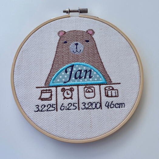 Bastidor nacimiento Osito diam. 20 personalizable