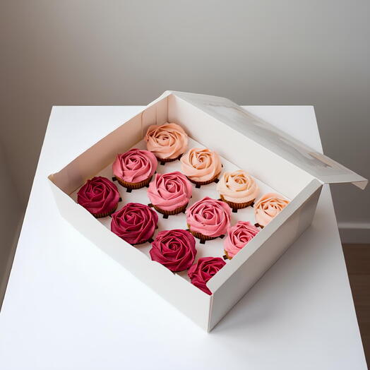 Rosette Box  - 12 cupcakes