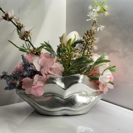 Jarron Labios con flores (plato/lila)