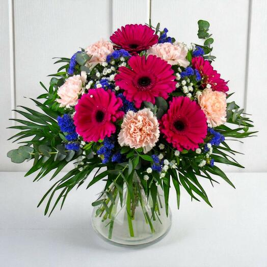 Ramo PINK – Arreglo floral elegante con gerberas y claveles rosas