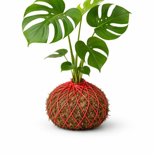 Planta Monstera Deliciosa - Kokedama Monstera Deliciosa
