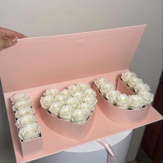 Caja con rosas blancas TE AMO