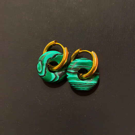 Pendientes Malaquita