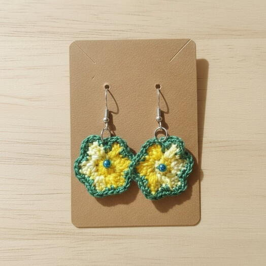 Pendientes amarillos y verdes