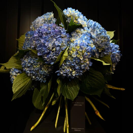 Ramo Azul Hortensia Con Jarron