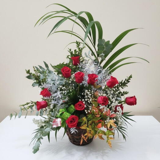 Centro de rosas estilo silvestre