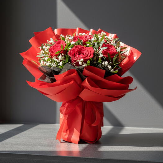 Ramo de Rosas Rojas con Envoltura Premium – Bouquet Elegante para Regalo