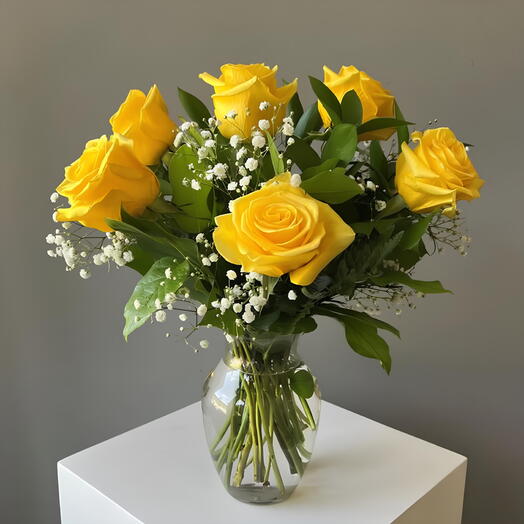 Ramo de 6 rosas amarillas