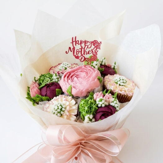 BouqCake Jardin para Mama - 7 cupcakes