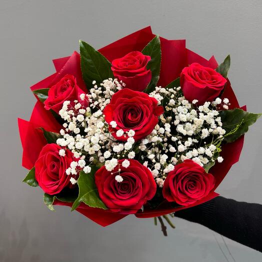 Ramo de 7 rosas rojas