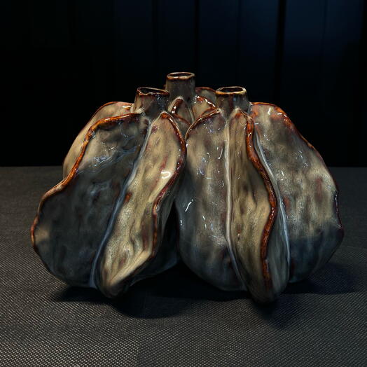 Ceramica de 3 piezas gris-marron