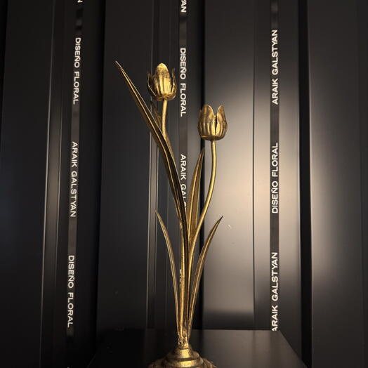 Candelabro Tulipán Dorado