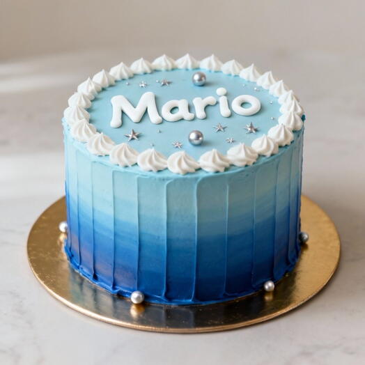 Tarta azul degradada