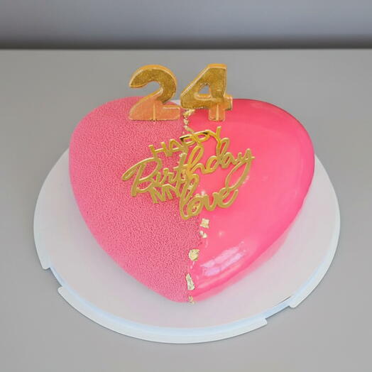 Pink Heart Mousse Cake Sweet Love