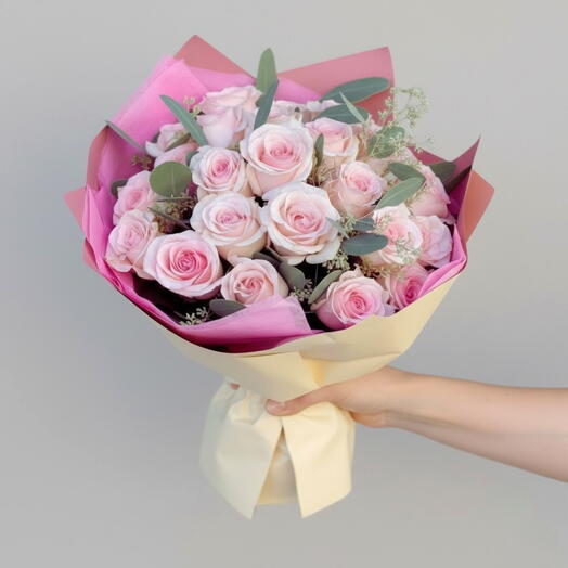 Bouquet of 20 pink roses