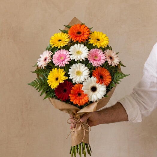 Natural Happiness Bouquet | 15 Gerberas
