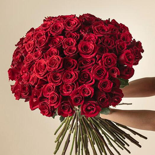 Ramo 100 rosas rojas premium