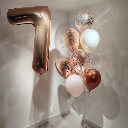 Numero con ramo de globos