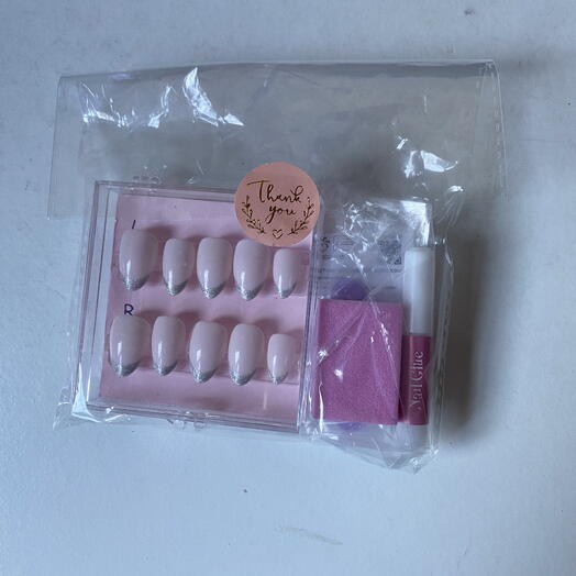 Set de unas francesa plateado