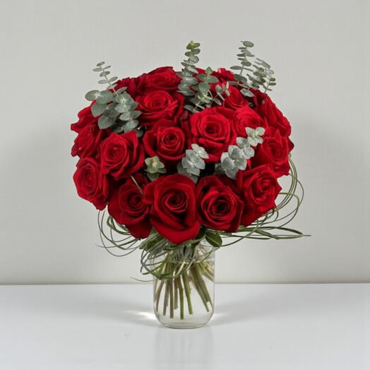 Red Roses and Eucalyptus