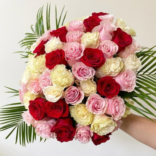 Ramo XXL de 60 Rosas Multicolor