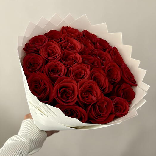 Bouquet de 25 roses en papier blanc