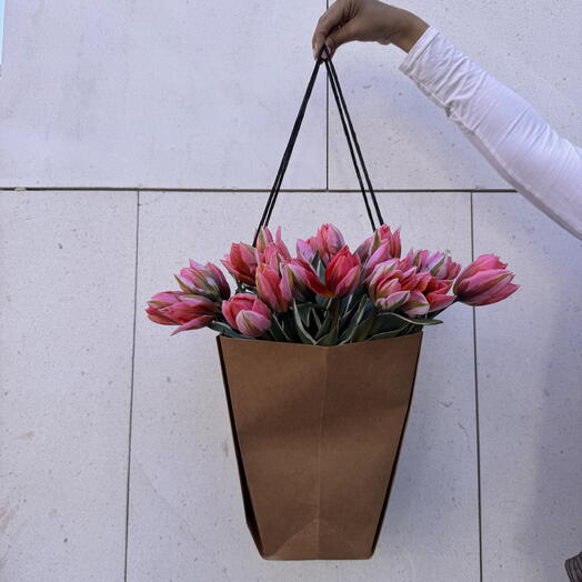 Sweet Pink Tulips Bag