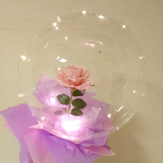 Rosa encapsulada c/luces